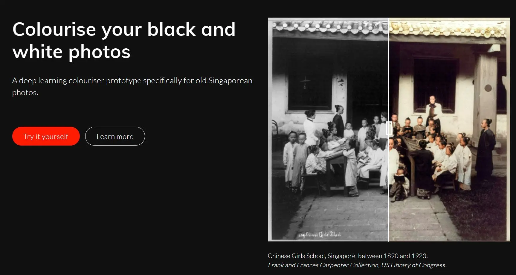 Obarvujte černobílé fotografie v colorise.sg..