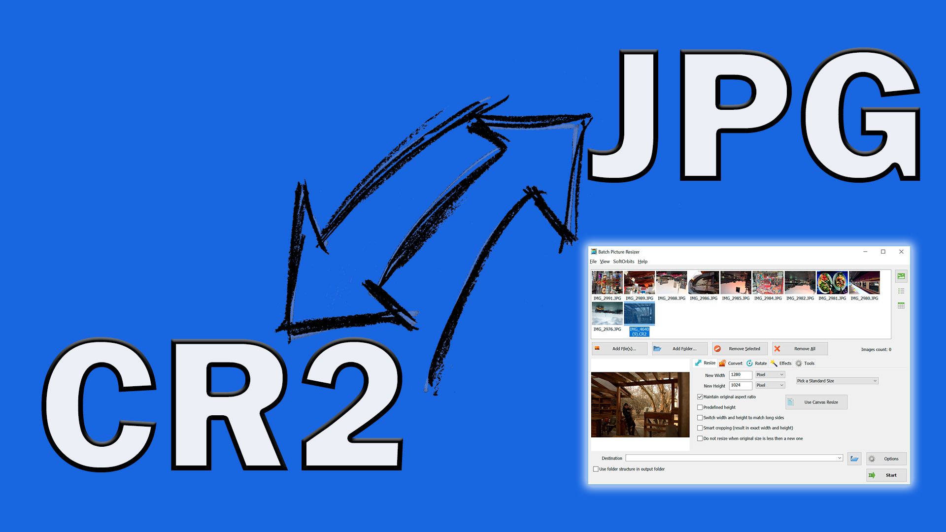 Převést CR2 na formát JPG..