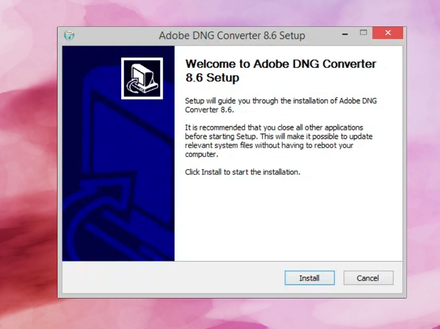 Nainstalovat Adobe DNG Converter..