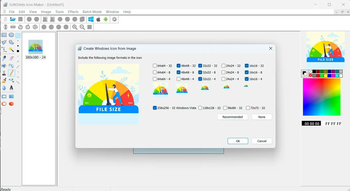 SoftOrbits Icon Maker Snímek obrazovky.