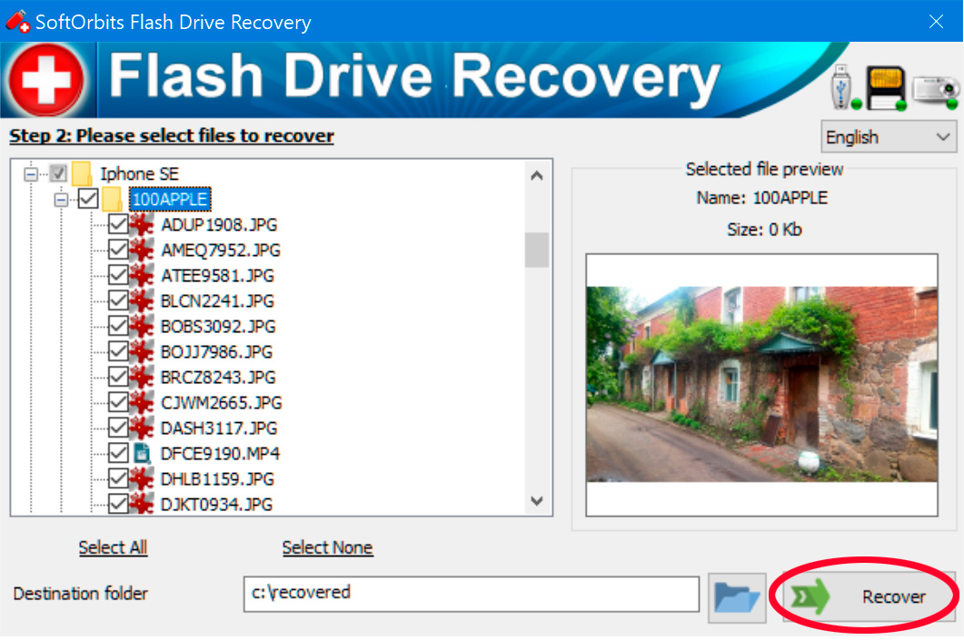 Obnovení dat z paměťové karty.