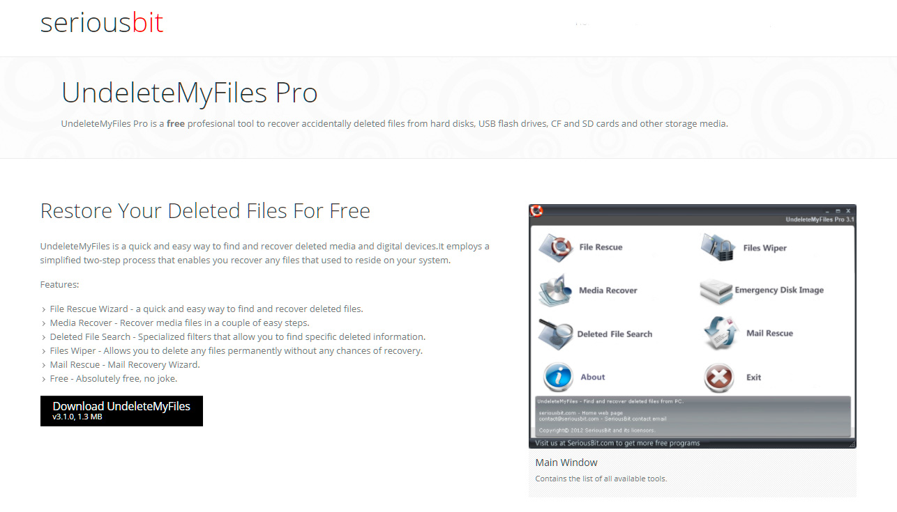 UndeleteMyFiles Pro.