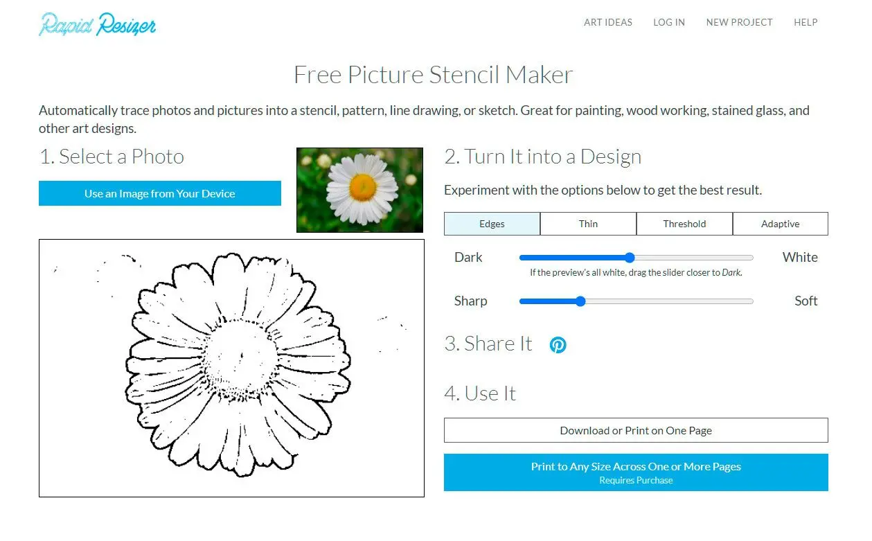 Otevřete online nástroj Stencil Maker..