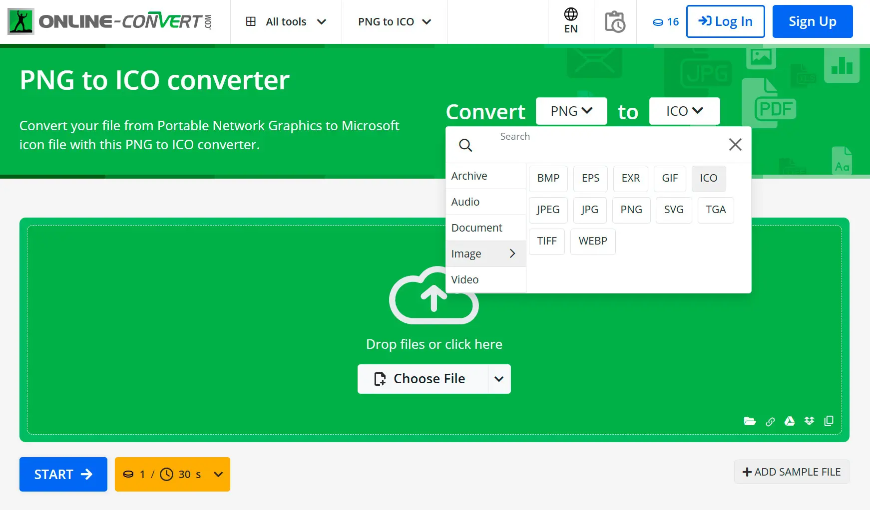 Online-Convert.com: vytvoření ikony z png..
