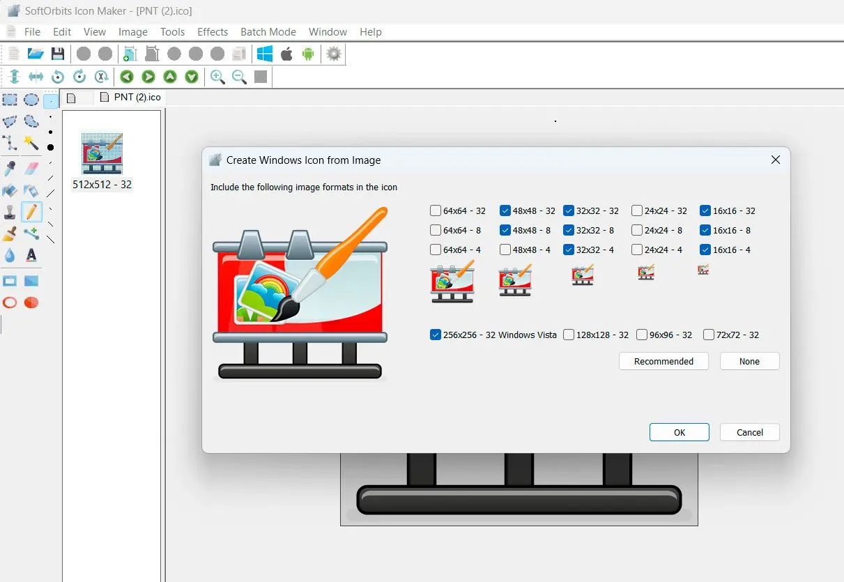SoftOrbits Icon Maker Snímek obrazovky.
