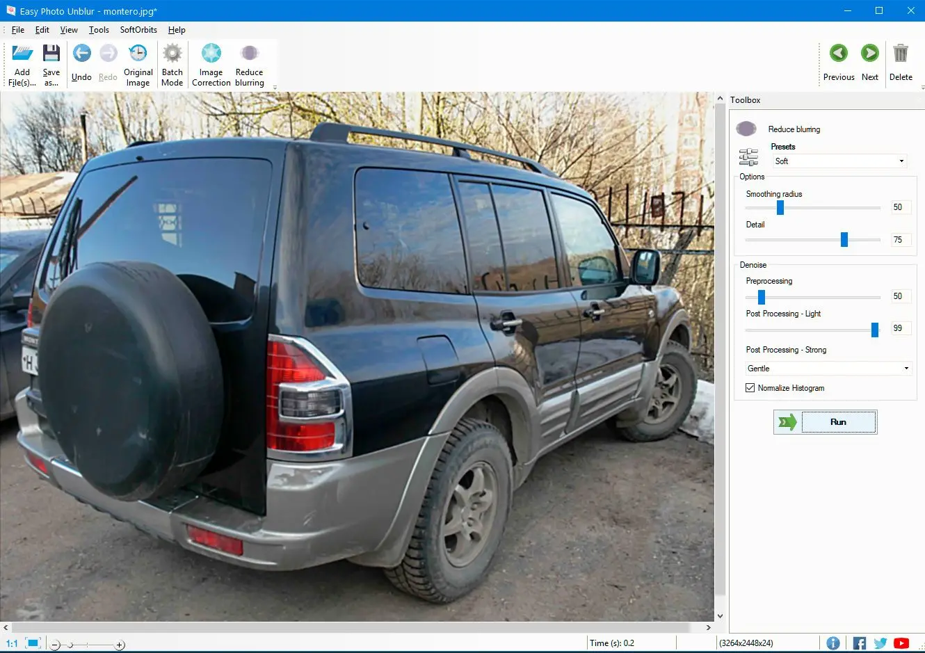 Podívejte se na výsledek, jak odstranit rozmazání z obrázků pomocí programu Easy Photo Unblur...