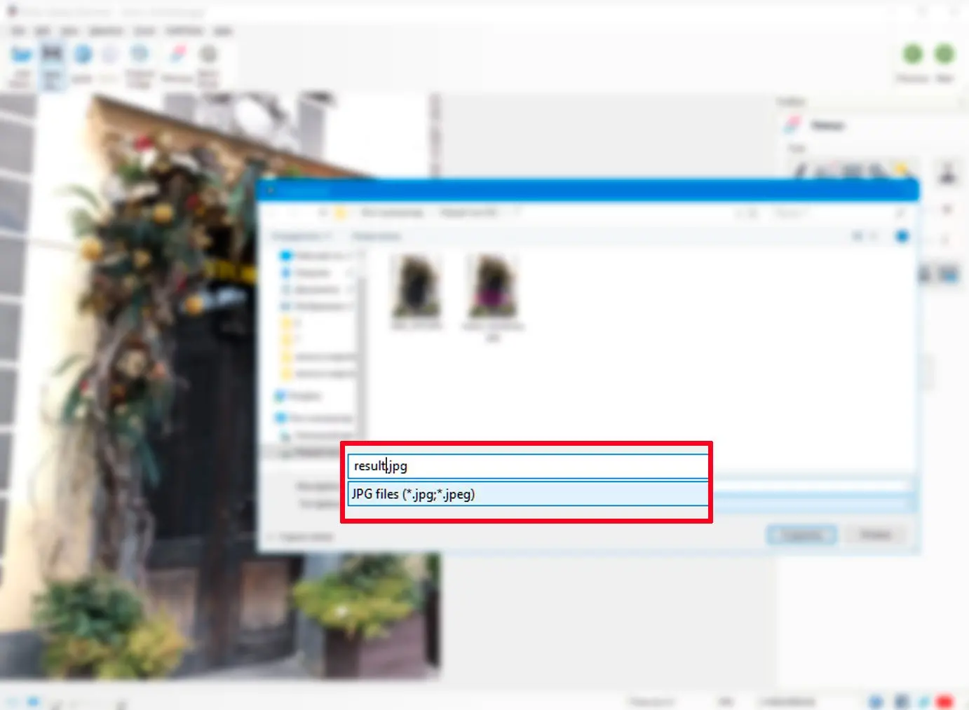 Vyberte cílový adresář pro uložení výsledku programu Photo Stamp Remover..