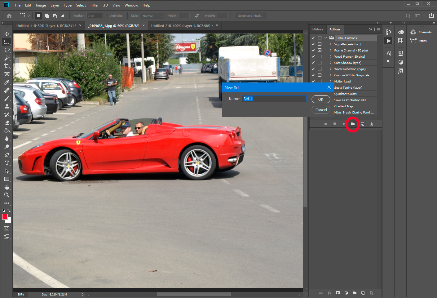 Photoshop – vytvoření setu.