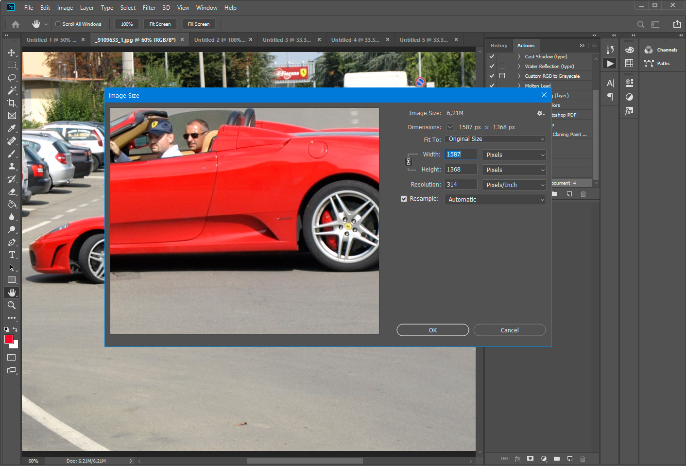 Photoshop – změna velikosti více obrázků.