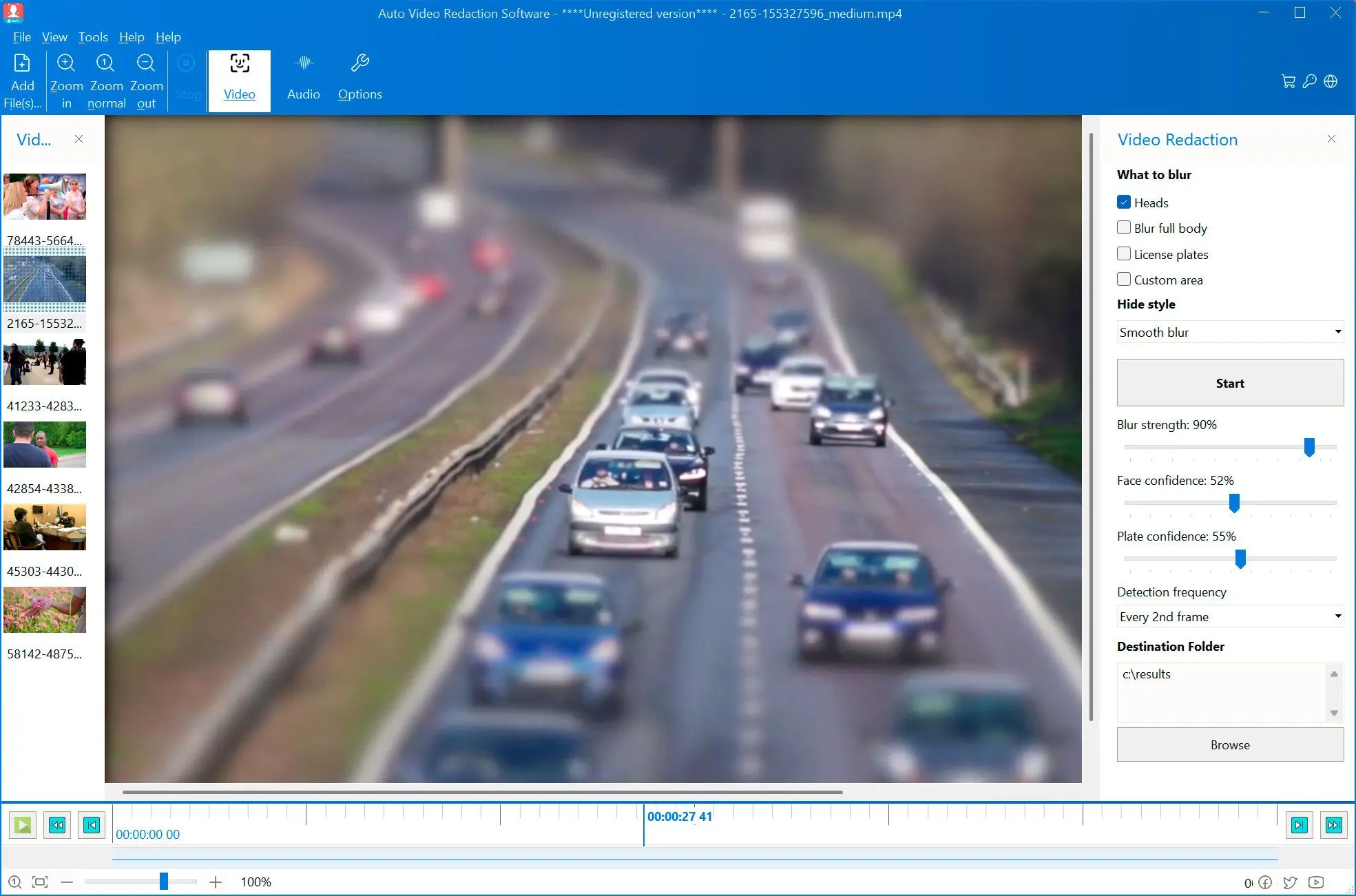 Auto Video Redaction Software Snímek obrazovky.