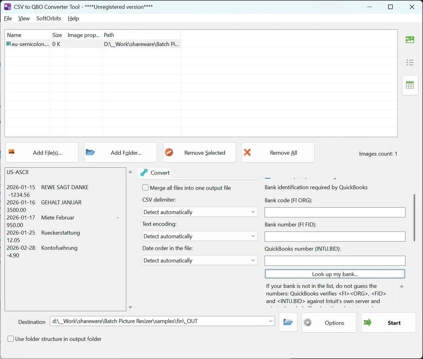 CSV to PDF Converter Snímek obrazovky.