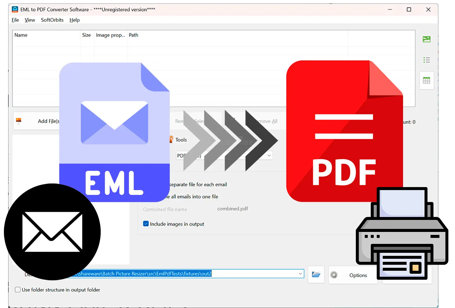Exportujte EML do tisknutelného PDF nebo HTML snadno..