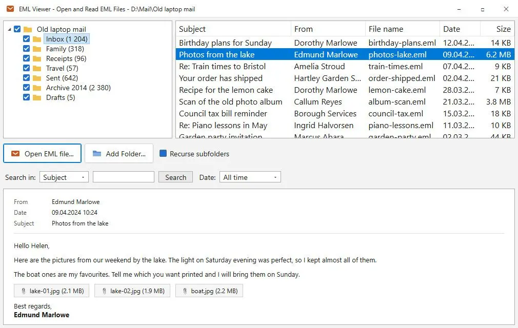 EML Viewer - Open and Read EML Files Snímek obrazovky.