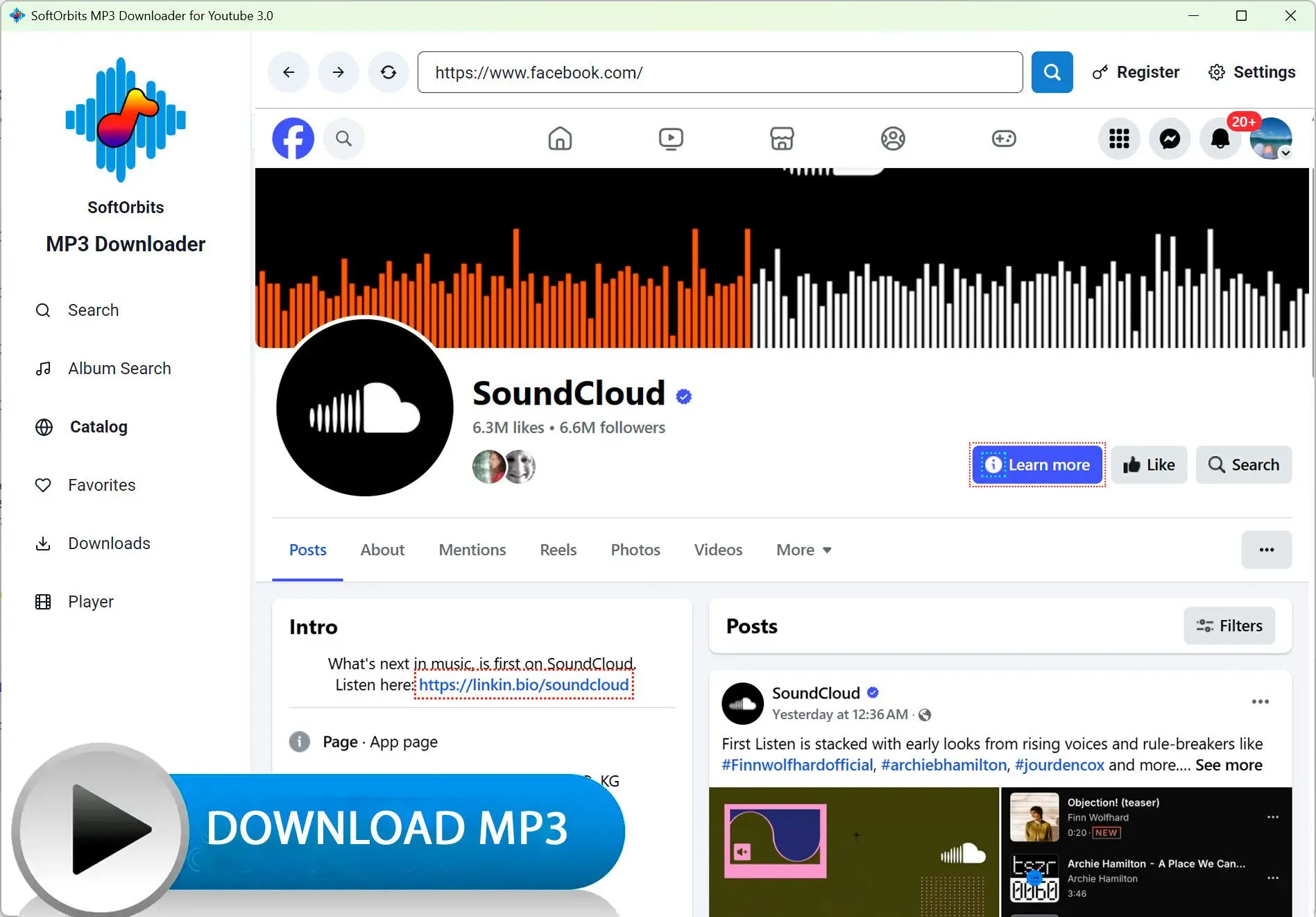 MP3 Downloader for Youtube: Snímek obrazovky.