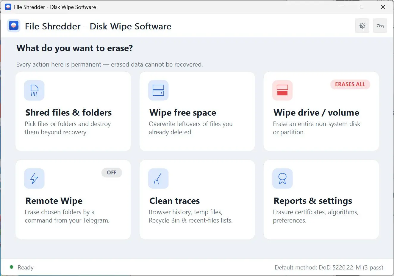 File Shredder - Disk Wipe Software Snímek obrazovky.