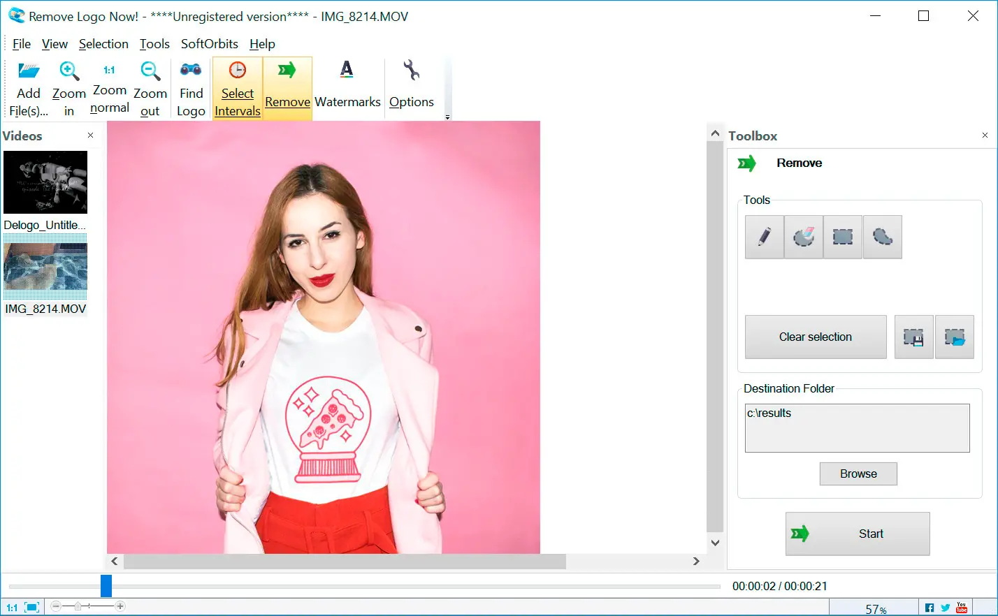 Remove Logo Now: Snímek obrazovky.