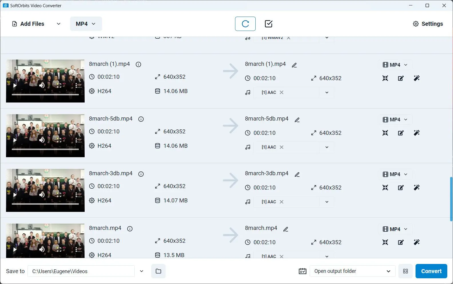 SoftOrbits Video Converter: Snímek obrazovky.