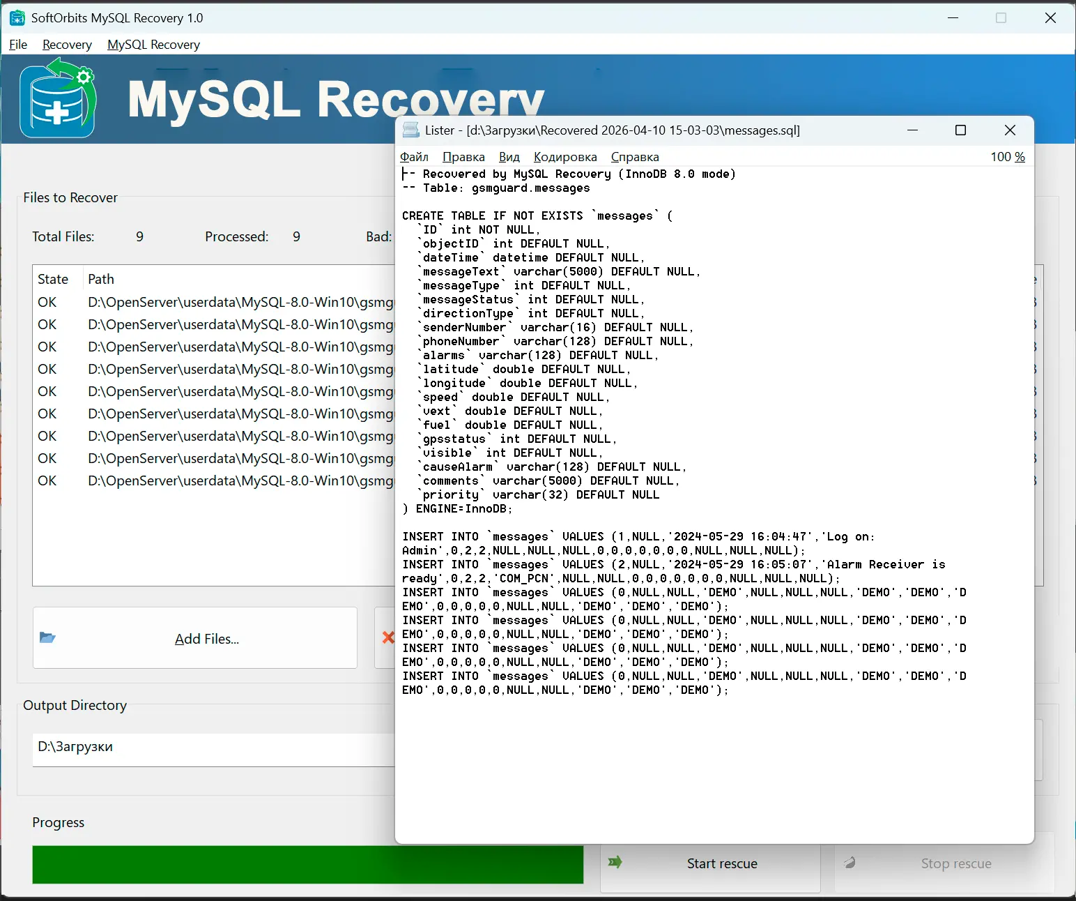 Zkontrolujte výsledek a importujte jej.