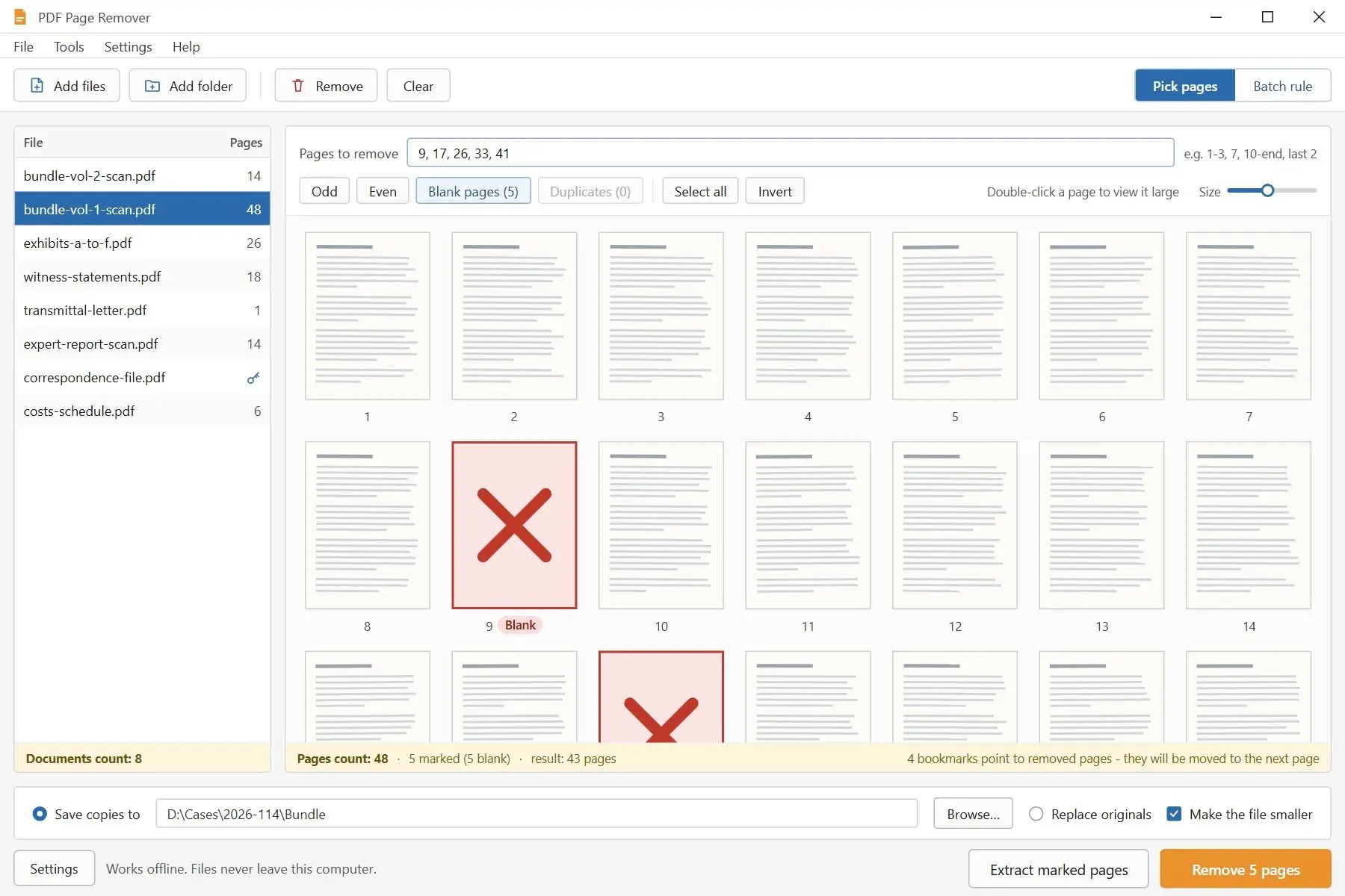 PDF Page Remover Snímek obrazovky.