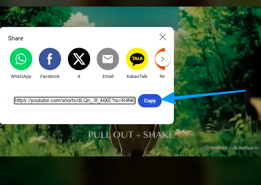 Zkopírujte adresu URL Short.