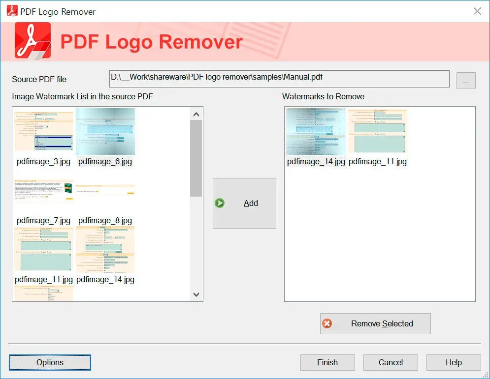 SoftOrbits PDF Logo Remover Snímek obrazovky.