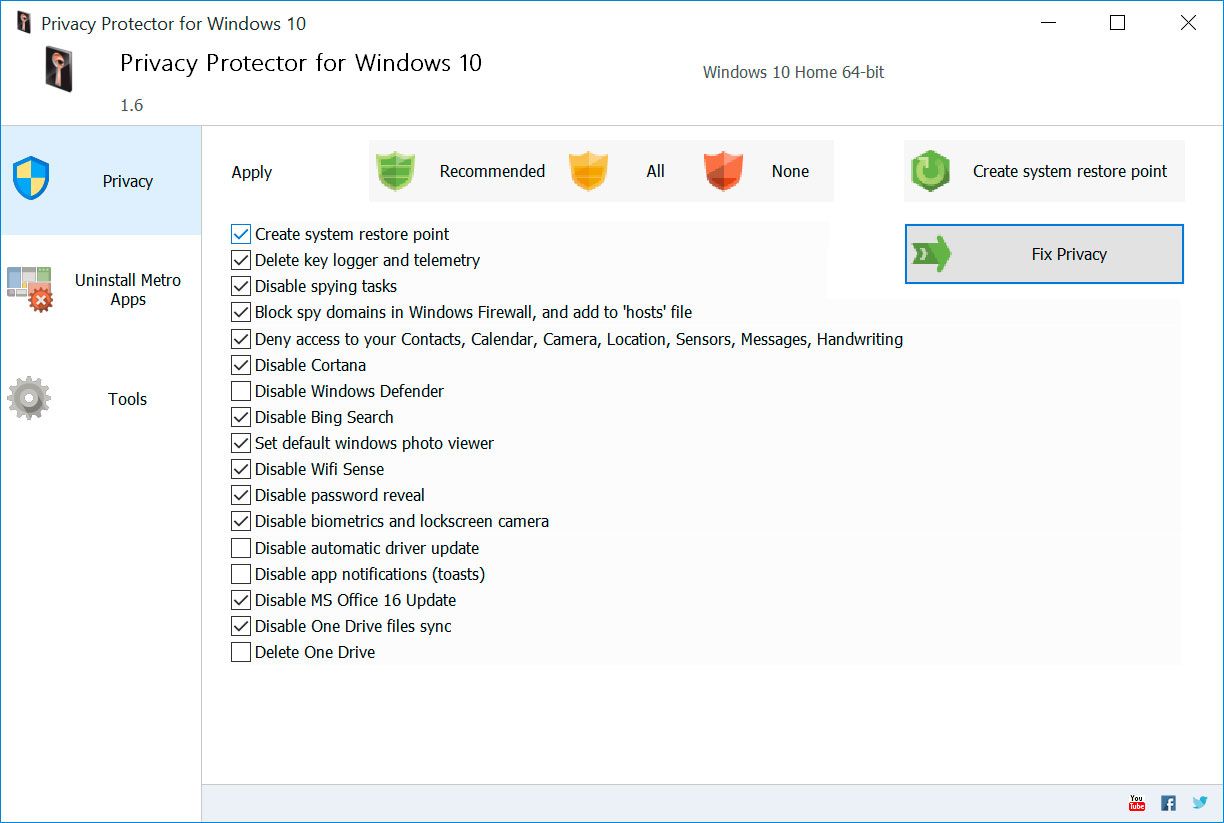Privacy Protector for Windows 11 Snímek obrazovky.